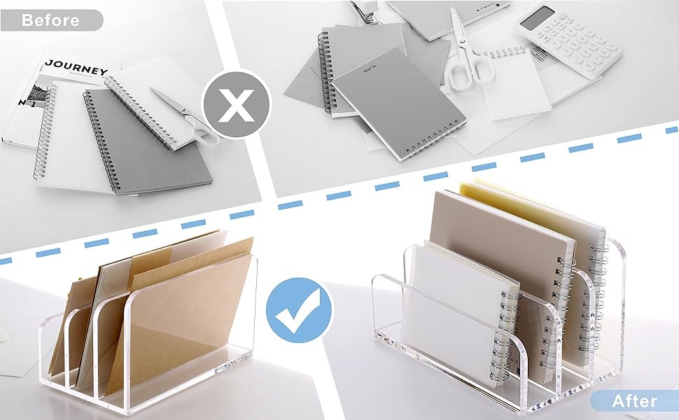 oem odm sanrui 3 compartments mail organizer letter holder for desk ,vertical letter holder,file sorter acrylic desk organizer office supplies,clear factory & wholesale supplier