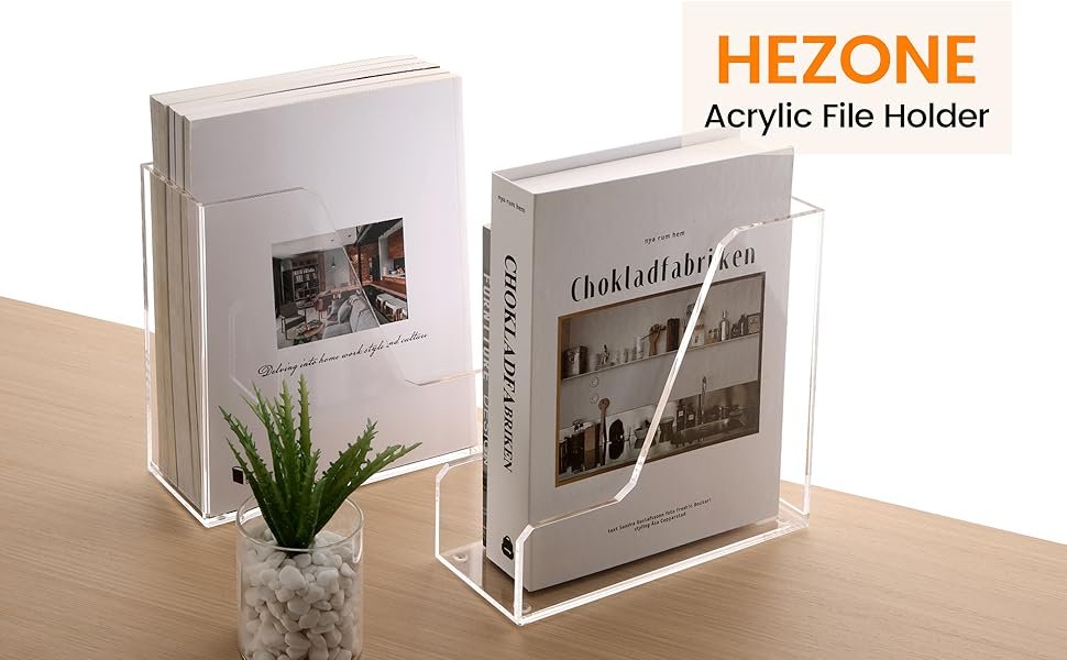 oem odm acrylic magazine rack file holder desk organizers and storage 2-pack small clear acrylic vertical magazine holder book stand for office desk factory & wholesale supplier