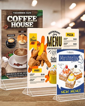 wholesale horizontal acrylic sign holder 8.5 x 11 - double sided t shape menu table stands, plastic paper flyer display stand, clear picture photo frames for wedding, office, store, restaurant (6 pack) factory & supplier oem odm
