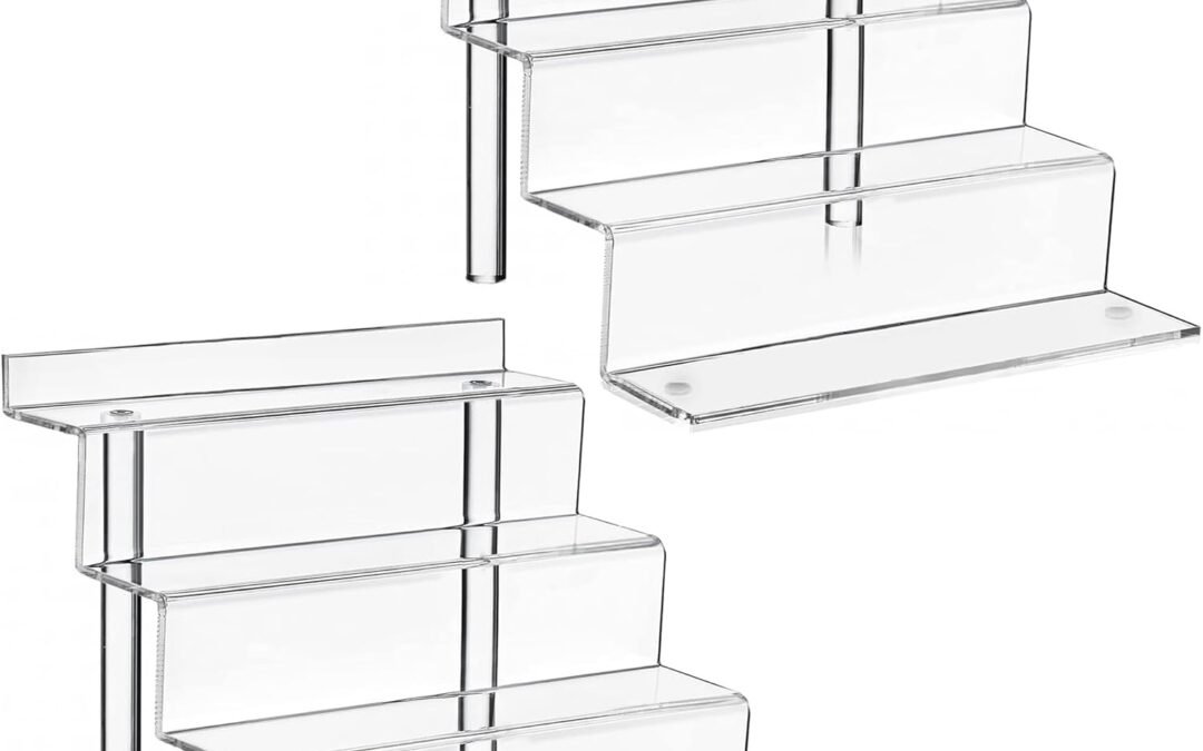 OEM ODM 2 Pack 12 Inch Acrylic Display Risers – 4 Tier Shelf Cupcake Stand, Clear Perfume Organizer, Riser Stand for Figures, Desserts & Party Decor Factory & Wholesale Supplier