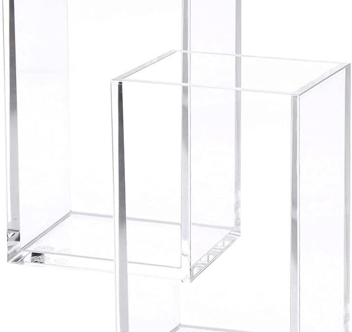 OEM ODM 2 Pack Clear Acrylic Pencil Pen Holder Cup, Makeup Brush Holder Acrylic Desk Accessories Factory & Wholesale Supplier