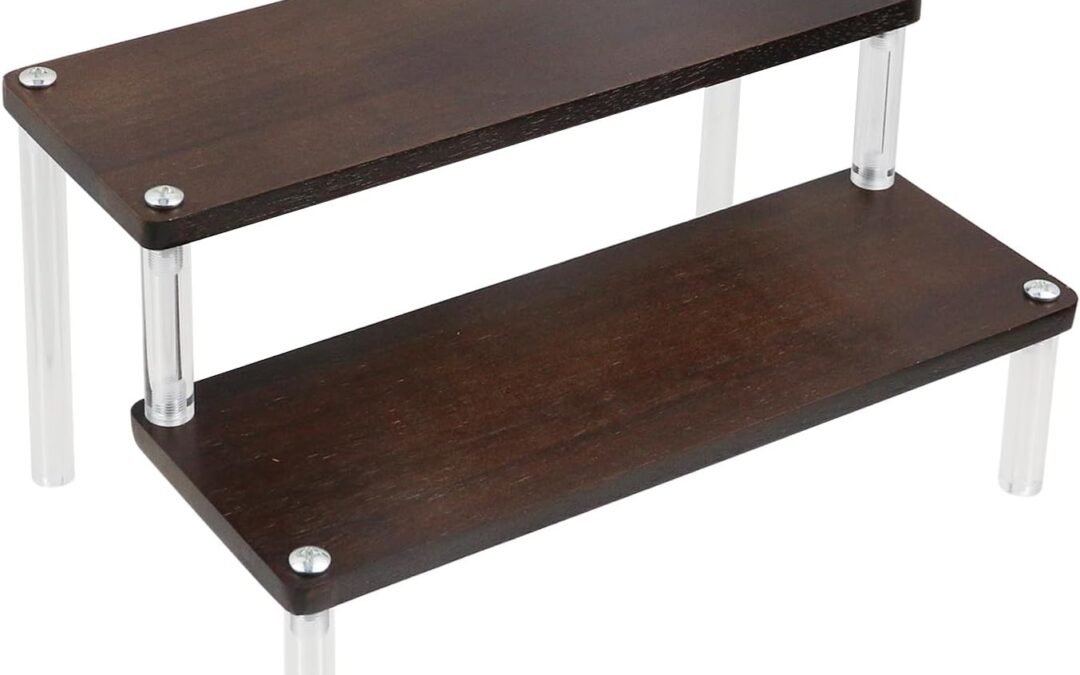 OEM ODM 2 Tier Acrylic Risers Display Stand Dessert Riser Stand for Easy Installation Brown Acrylic Display Shelf for Party Kitchen Factory & Wholesale Supplier