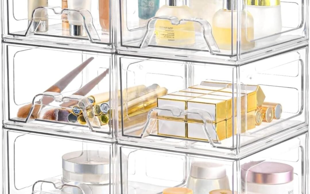 OEM ODM 6 Pack Stackable Storage Drawers, Acrylic Bathroom Makeup Organizer and Storage,Clear Plastic Pull Out Drawers for Vanity, Undersink, Kitchen Cabinet, Pantry Organization and Storage Factory & Wholesale Supplier