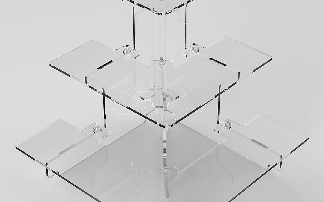 OEM ODM Acrylic Riser Display Shelf for Amiibo Funko POP Figures,Perfume & Cologne Organizer,3 Tier Cupcake Stand Desserts Holder,Crystals Collectibles Decoration on Tabletop (L-Shaped Display Platform) Factory & Wholesale Supplier
