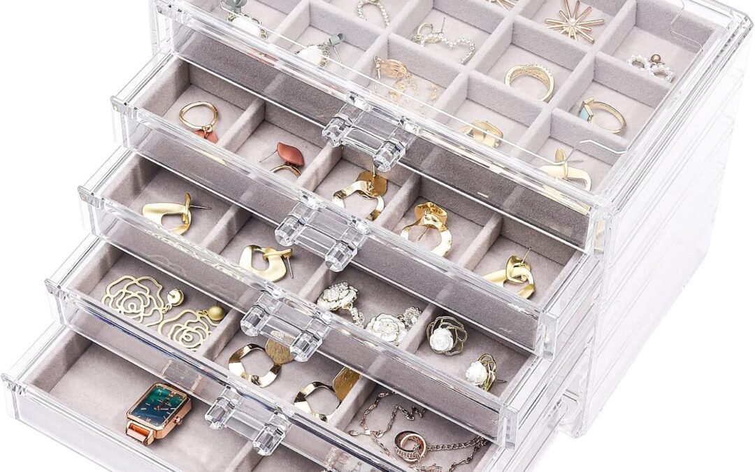 Cq acrylic Jewelry Organizer With 5 Drawers