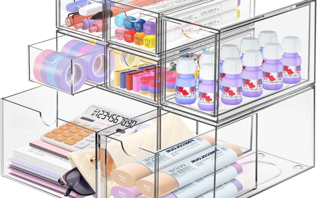 OEM ODM Desk Organizer with 7 Drawers, FODIENS 7 Packs Acrylic Stackable Desktop Storage Drawers Makeup Organizer, Clear Craft Storage Box Cabinets for Office Vanity Countertop Bathroom Bedroom Factory & Wholesale Supplier