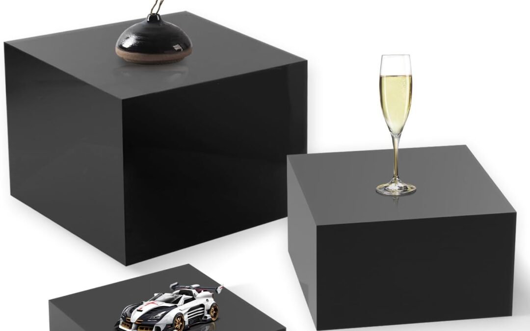 OEM ODM Gowing Buffet Risers, Food Display Risers for Party, Black Food Risers for Buffet Dessert Table, Risers for Display Decorative for Food, Black Acrylic Boxes for Food Display, 3PCS 6”x7”x8” Factory & Wholesale Supplier