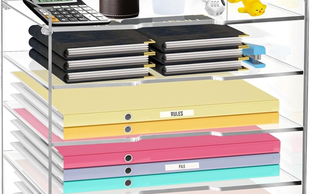 OEM ODM KKU 5 Tier Clear Acrylic Desk Organizer – Letter Tray Paper File Desk Organizer and Accessories For Office Supplies Factory & Wholesale Supplier