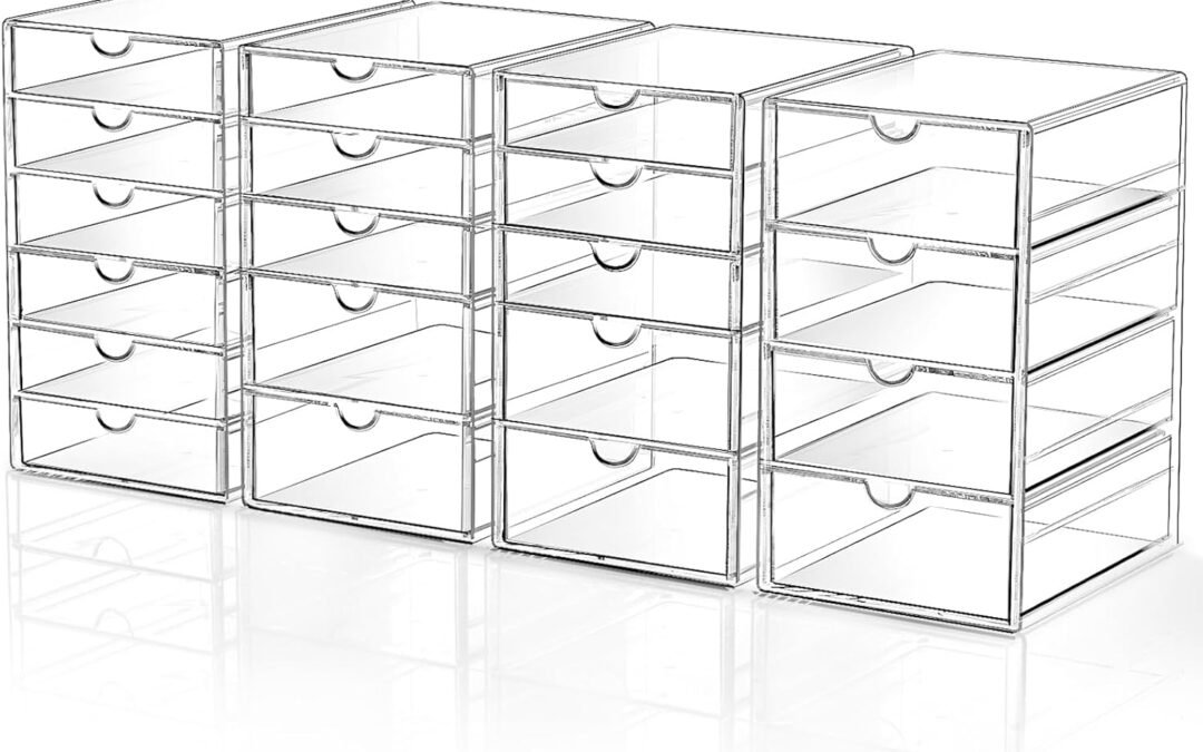 OEM ODM Makeup Drawer Storage Organizer with 20 Drawers, 4 Set Acrylic Office Desk Organization and Storage, Dustproof Drawer Organizer for Makeup, Office, Countertop, Jewelry, Pen, Desktop, Bathroom, Bedroom Factory & Wholesale Supplier