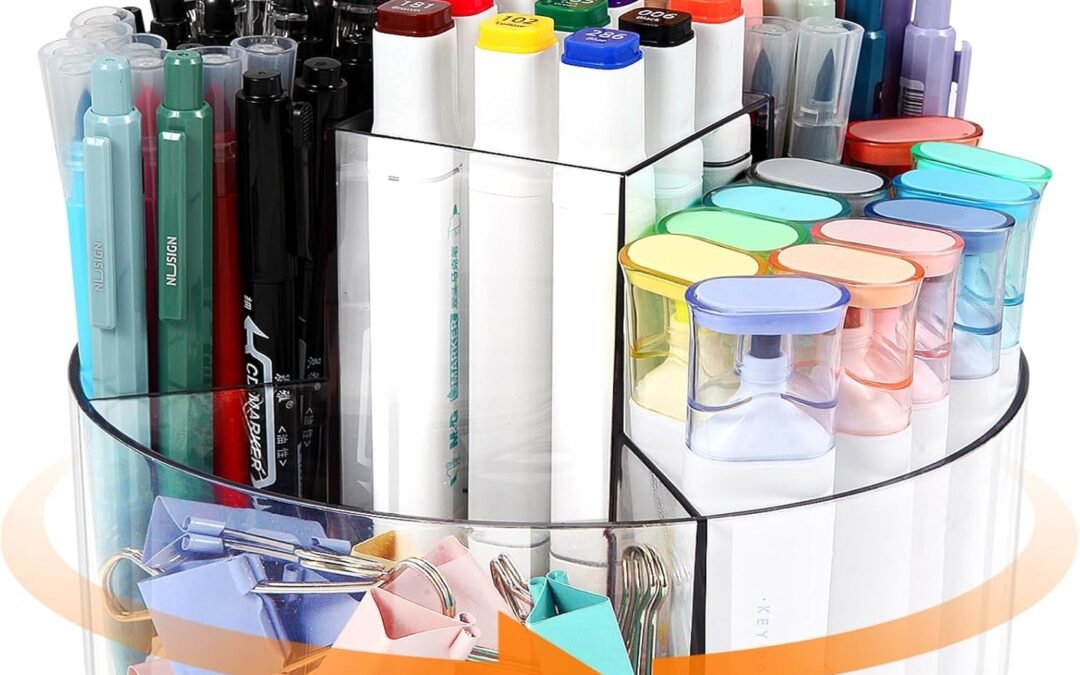 OEM ODM Rotating Pencil Holder for Desk, 5 Slots 360-Degree Spinning Acrylic Pen Holder for Desk, Marker Holder Caddy Art Supply Organizer Pen Organizer for Office Home School Factory & Wholesale Supplier