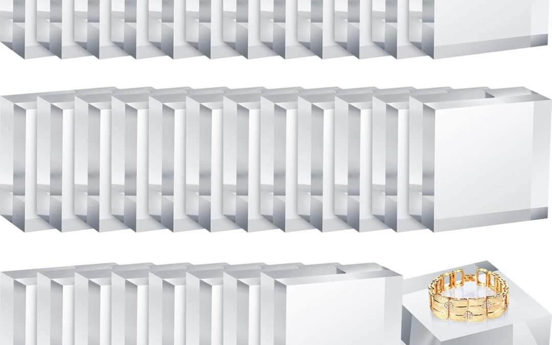 Wholesale Kigeli 32 Pcs 2 x 2 x 1 Inch Clear Square Display Block Acrylic Polished Acrylic Cube Jewelry Display Holder Base Stands Factory & Supplier OEM ODM
