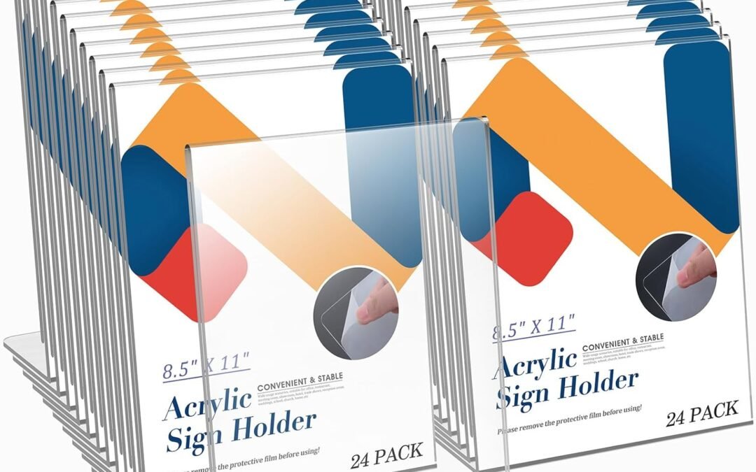 Wholesale Relx Acrylic Sign Holder 8.5 x 11, Slant Back Display Stand, Clear Frames Plastic Sign Holder for Store, Restaurant (24 Pack) Factory & Supplier OEM ODM