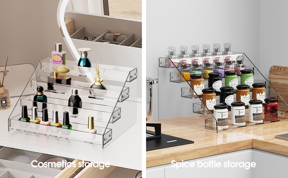 wholesale acrylic display shelf,risers display stands,perfume organizer,cupcake stand,tiered display stand,sticker display,card stands for display,card display stand,figure display，spice rack(6 tier) factory & supplier oem odm