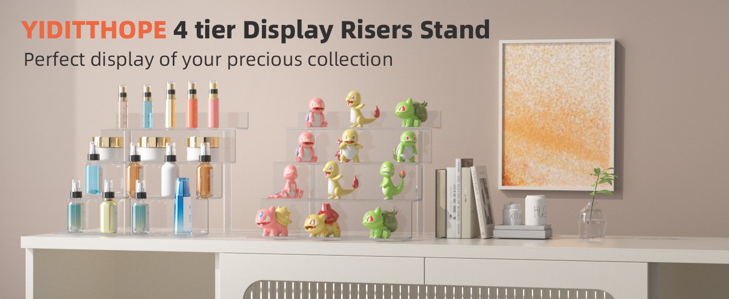 wholesale 12 inch acrylic shelf, 4 tier perfume and cologne organizer, funko pop shelves tiered riser display stand, acrylic display for decoration factory & supplier oem odm