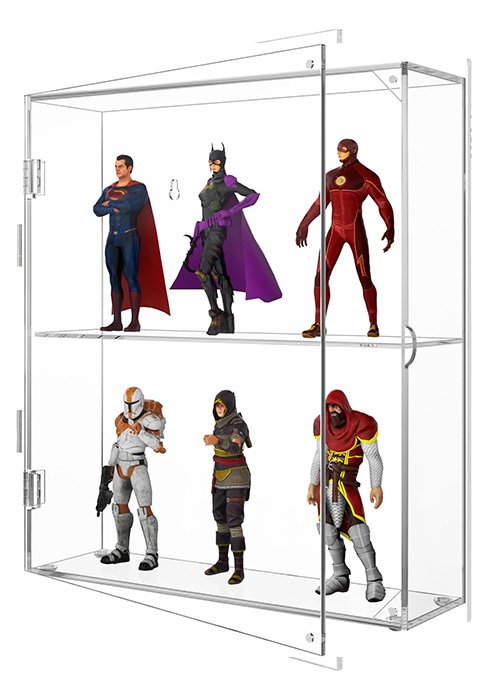 wholesale niubee acrylic display case, clear display case for funko pop figures, wall mounted or desktop dustproof display cabinet box for collectibles ,rock,crystals,mini toys,amiibo (3 tiers) factory & supplier oem odm