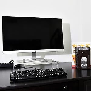oem odm amt premium acrylic clear monitor riser laptop/pc/multimedia monitor stand for home office factory & wholesale supplier