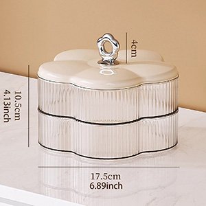 oem odm wlz acrylic clear jewelry organizer box 2-layer with handle, cute floral shaped jewelry storage box earrings rings holder with lid necklaces bracelets container boxes for women girls (clear white) factory & wholesale supplier