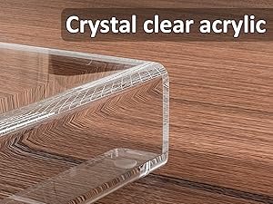 oem odm acrylic tray pedestal stand bathroom décor, crystal clear display risers kitchen resist dirt and moisture, soap dish holder for counter, sink, vanity, 8.66'' x 3.9'' factory & wholesale supplier