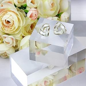 wholesale clear polished acrylic cube cylinder round photo props, transparent solid acrylic display blocks for photography boutique jewelry cosmetic crafts closet show, 4 pcs (transparent cube) factory & supplier oem odm
