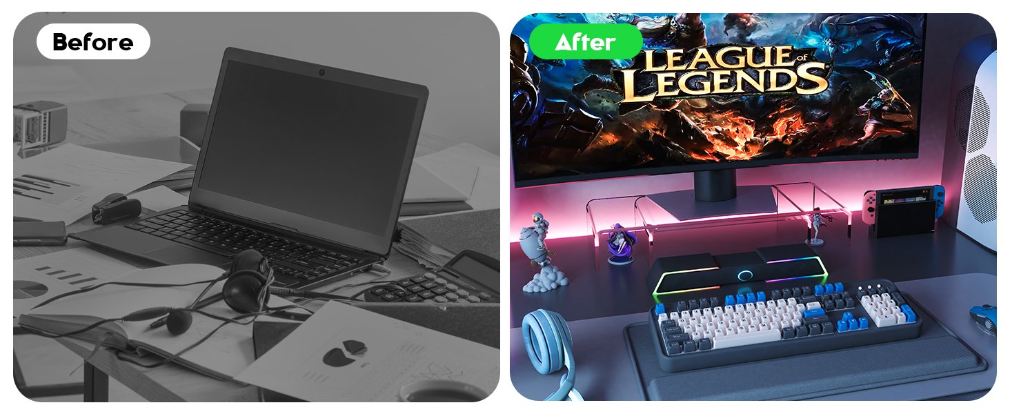 oem odm x-cosrack acrylic monitor stand riser,dual monitor stand with adjustable length and angle,3 shelf with anti-slip mat for laptop, computer, pc, printer,tv screen factory & wholesale supplier