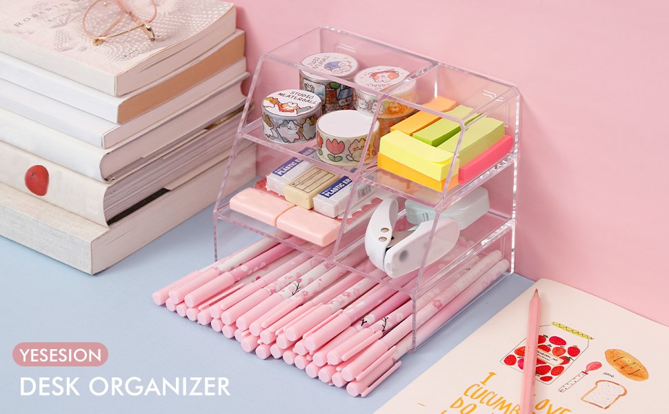 oem odm yesesion clear pen holder, pen organizer for desk, pencil cup for home office, school supplies, art stationery, desktop storage and accessorizes for card, marker, remote control factory & wholesale supplier