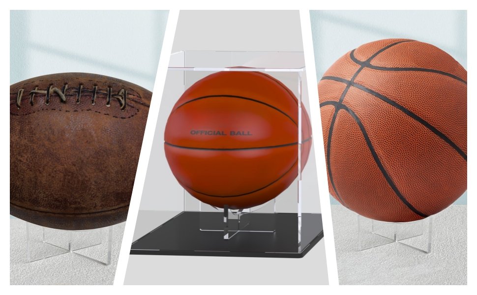 wholesale basketball stand, 3-pack acrylic ball stand for display, clear storage holder for football basketball soccer volleyball rugby factory & supplier oem odm