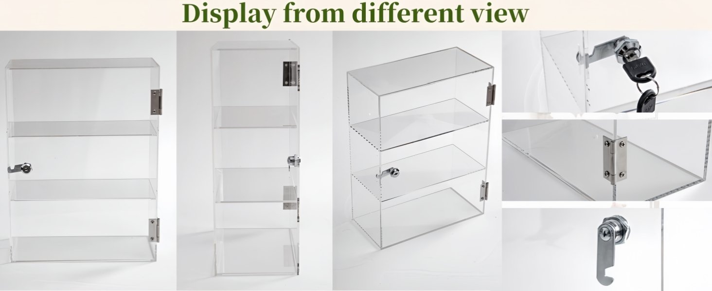 wholesale acrylic display case with lock key, countertop display case, clear showcase display cabinet safe storage, retail display case for collectibles (3 tier,11.8 x 5.9 x 15.7 inch) factory & supplier oem odm