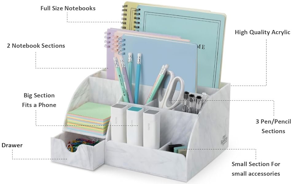 oem odm clear acrylic desk oganizer, 9 compartments, office supplies and desk accessories organizer, home decor desktop organizer (clear) factory & wholesale supplier