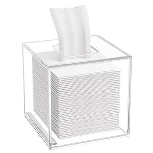 oem odm hiimiei acrylic tissue box cover 5.4x5.4x5.4'' clear tissue holder napkin dispenser for home office restaurant-clear factory & wholesale supplier