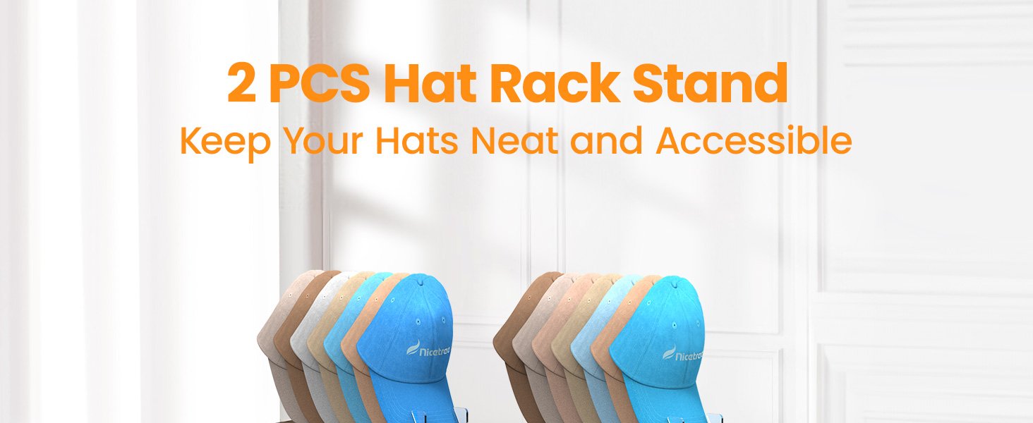 oem odm nicetree hat organizer for baseball caps, 2 pcs no install acrylic hat racks for 14 baseball caps storage, hat stand for baseball caps display and organizer for dresser, bedroom, closet, office factory & wholesale supplier
