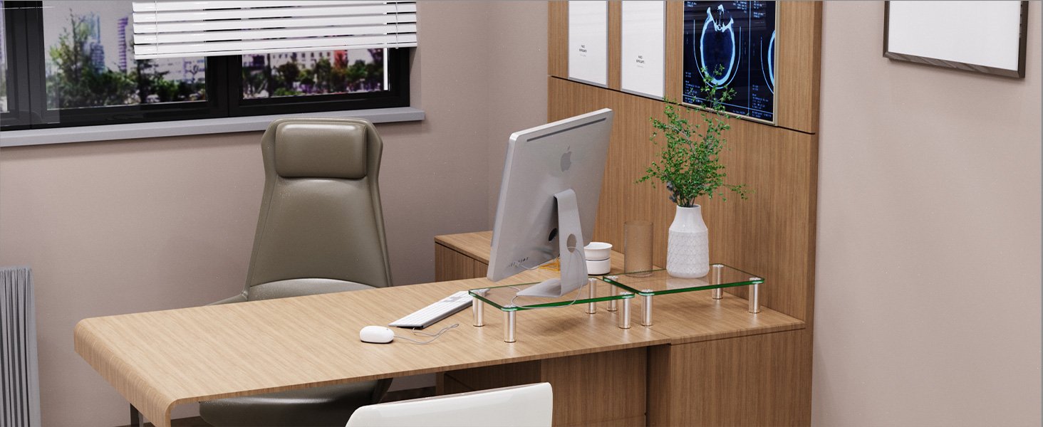 oem odm 2 pack computer monitor riser with height adjustable multi media desktop stand for flat screen lcd led tv, laptop/notebook/xbox one factory & wholesale supplier
