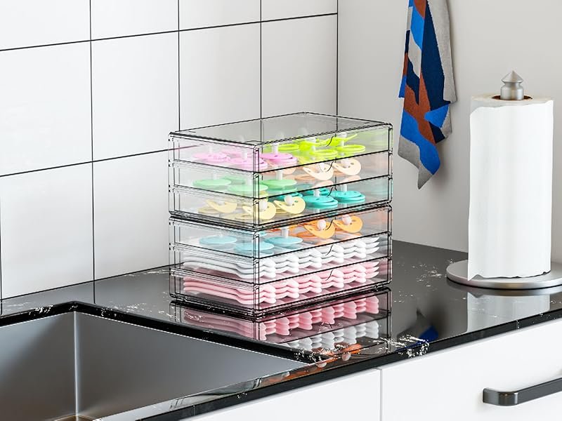 oem odm yieach 2 pack acrylic storage drawers with 6 drawers,stackable desk organizer and makeup organizer,large clear office supplies organizer for pen,stationary,palettes,arts craft organizers and storage factory & wholesale supplier
